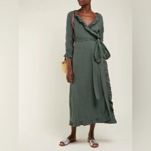 RHODE Resort Olive Wrap Dress - XS